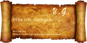 Ulbrich Györgyi névjegykártya